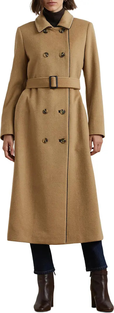 Double Breasted Wool Blend Trench Coat | Nordstrom