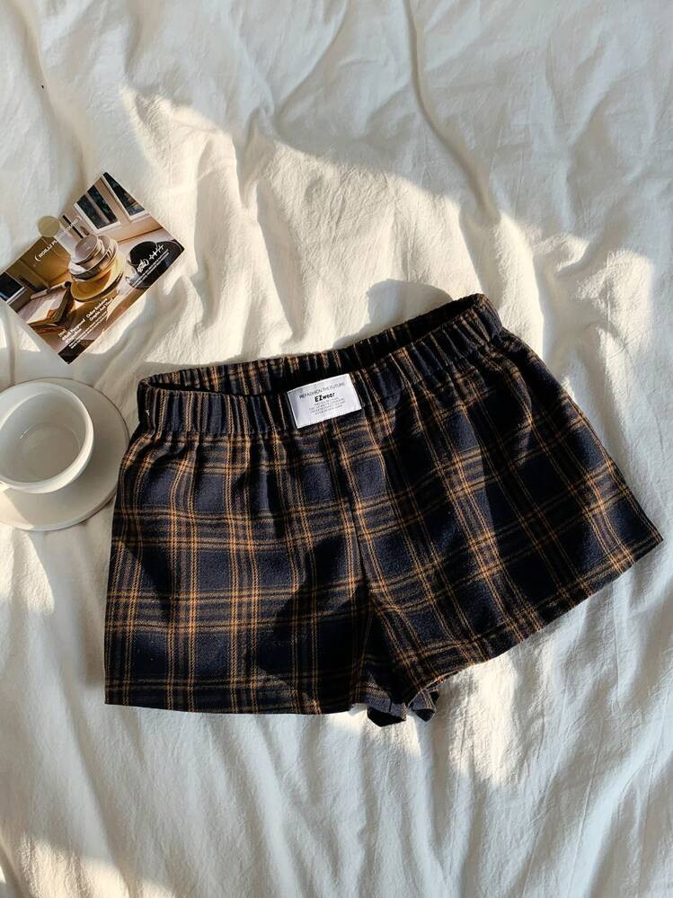 Comfortcana Women's Casual Plaid Mini Shorts For Summer | SHEIN