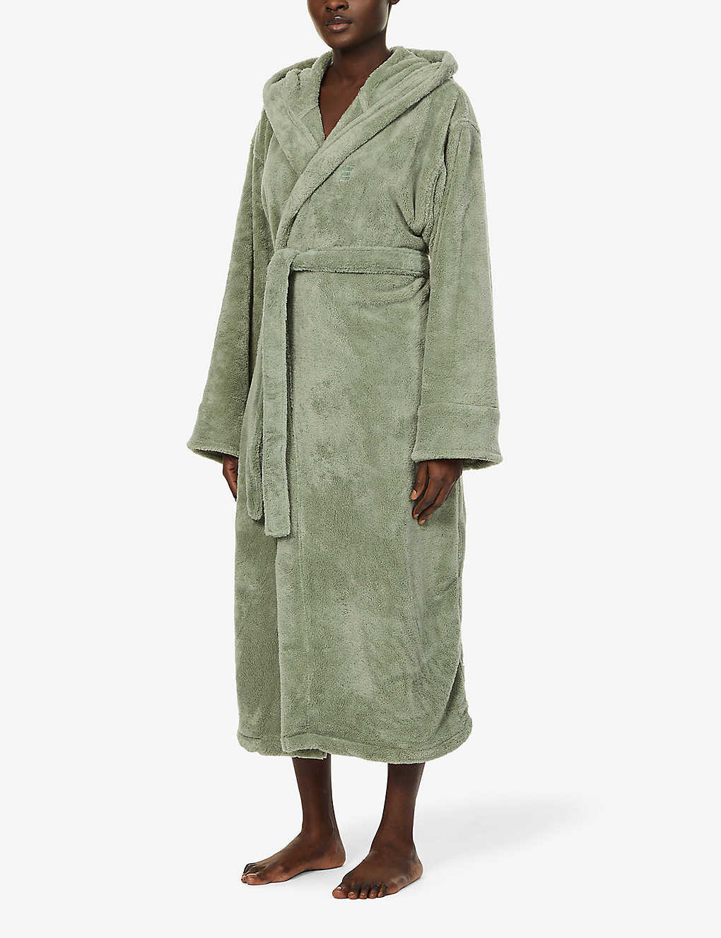 Logo-embroidered recycled-polyester house robe | Selfridges