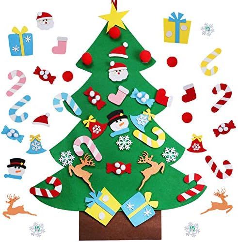 OurWarm DIY Felt Christmas Tree with Ornaments, 3ft Felt Christmas Tree for Kids, Xmas Gifts and ... | Amazon (US)