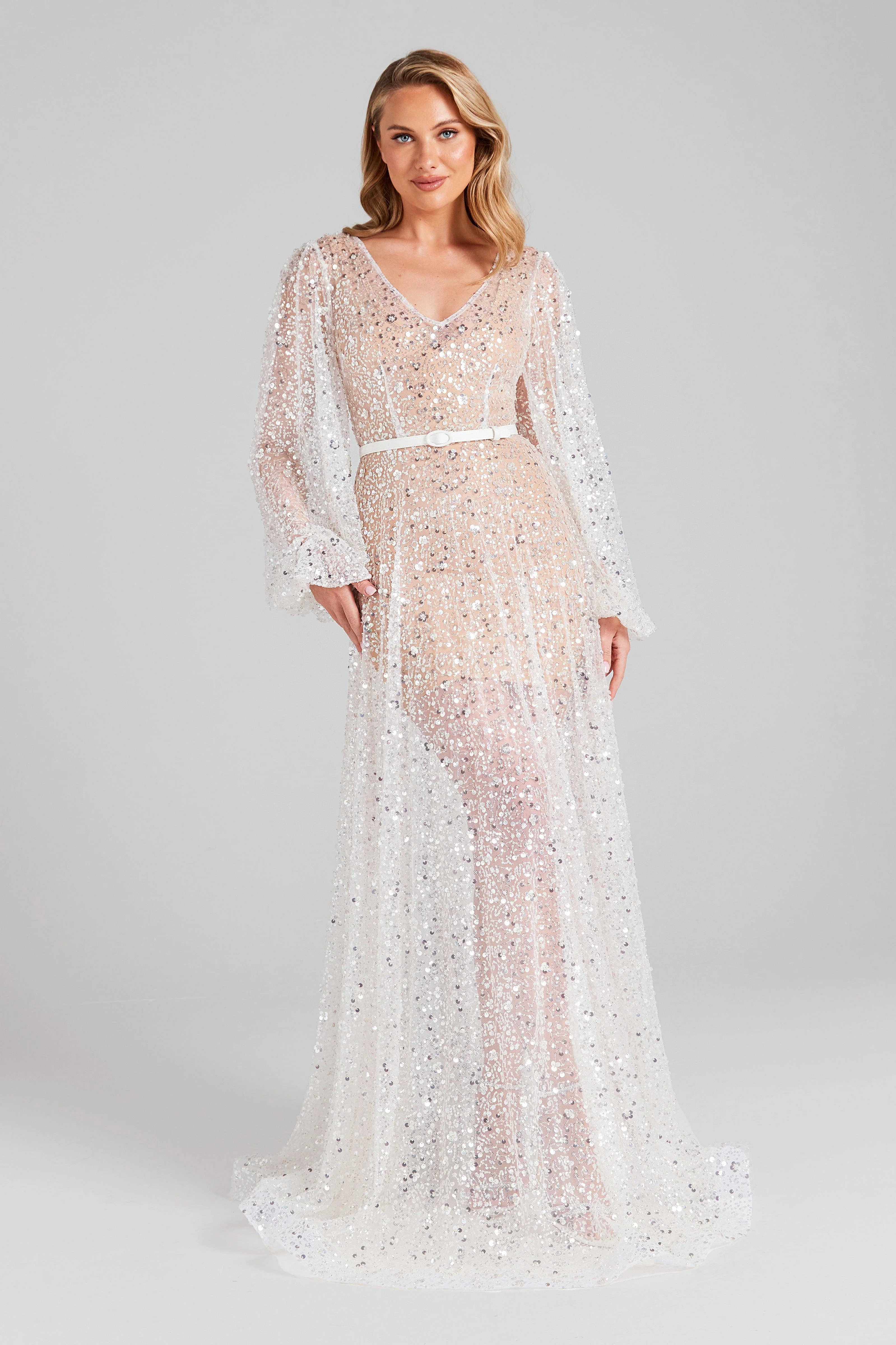 Cassandra White Maxi Dress | Nadine Merabi