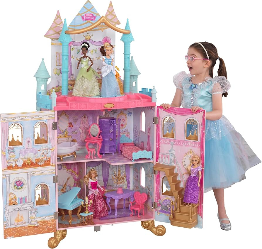KidKraft Disney Princess Dance & Dream Wooden Dollhouse, Over 4-Feet Tall, Includes Sounds, Spinn... | Amazon (US)