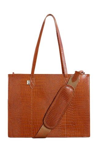BEIS The Large Work Tote in Cognac Croc from Revolve.com | Revolve Clothing (Global)