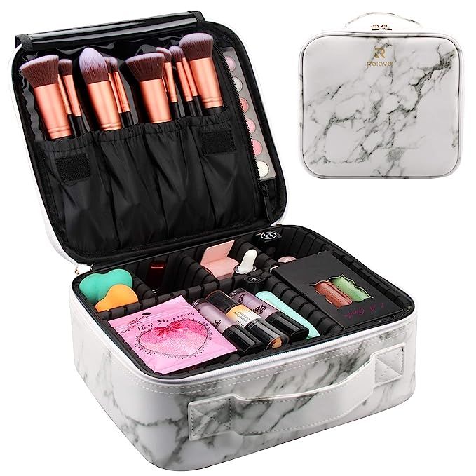 Relavel Travel Makeup Train Case Makeup Cosmetic Case Organizer Portable Artist Storage Bag 10.3'... | Amazon (US)