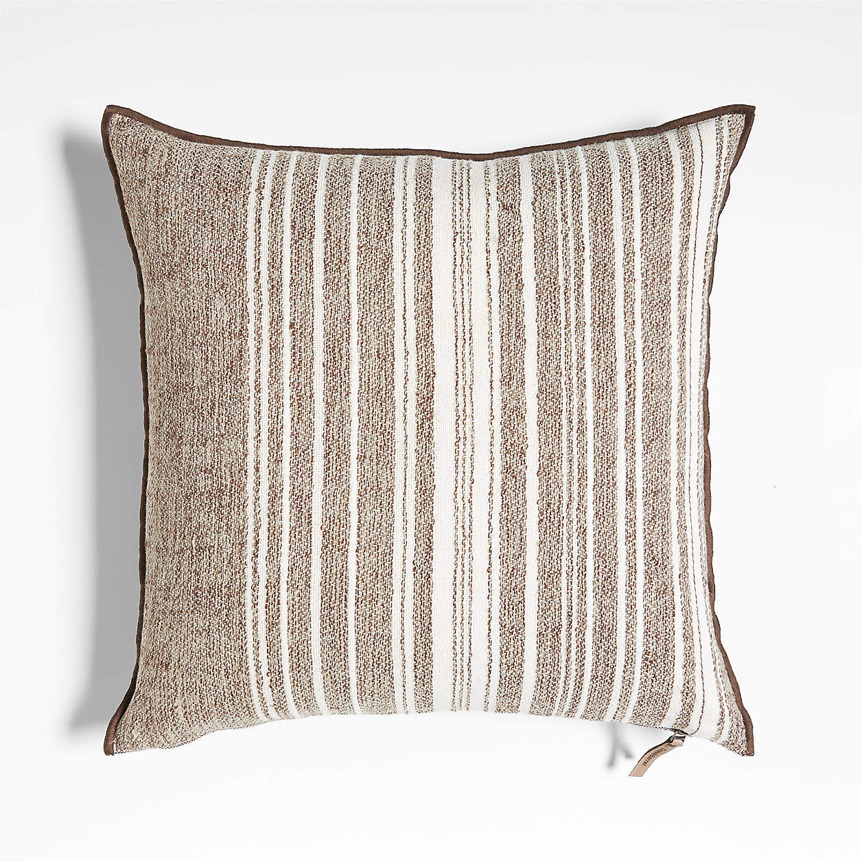 Bande Dark Beige Textured Stripe 36"x16" Throw Pillow Cover | Crate & Barrel | Crate & Barrel