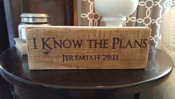 Message Block - I Know The Plans Jeremiah 29:11 | Etsy (US)