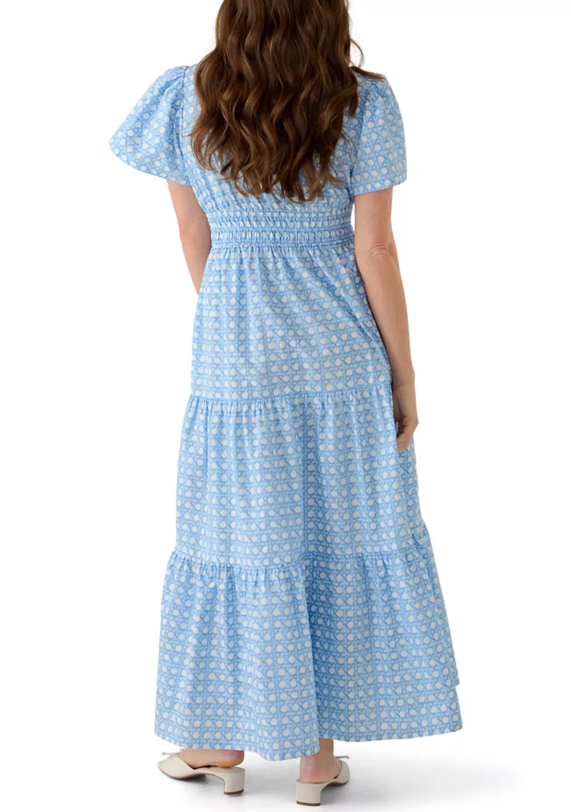 Petite Short Sleeve Waisted Midi Dress | Belk