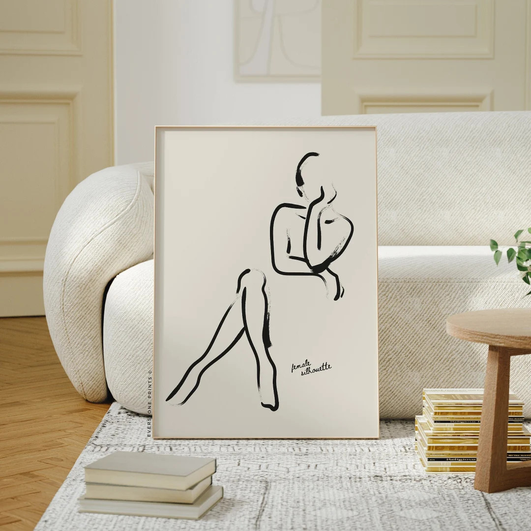 Female Silhouette Art Woman Line Drawing, Female Woman Body Art, Female Line Art, Boho Posters, M... | Etsy (US)