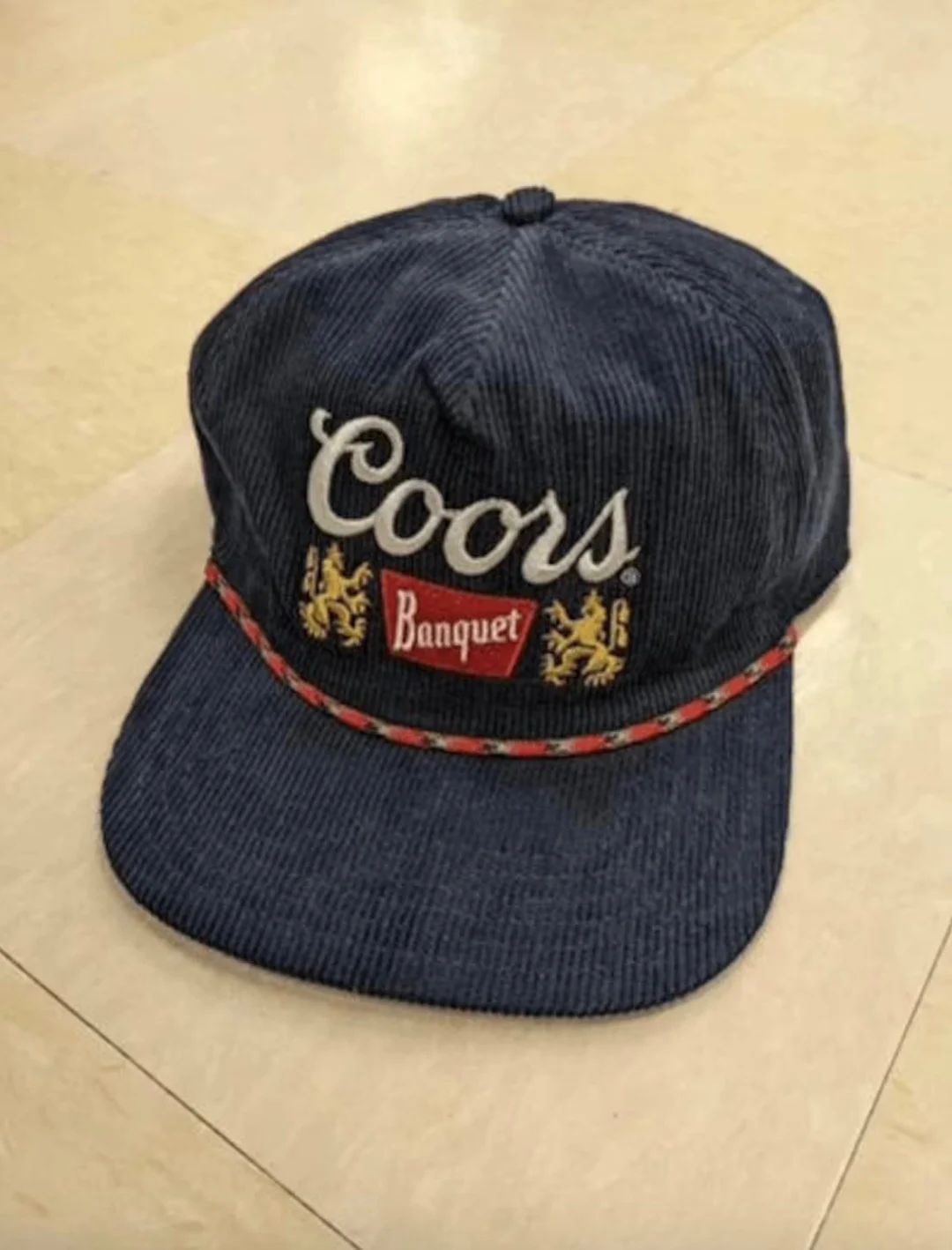 Coors Banquet Blue Corduroy Snapback with Red Rope Vintage hat | Etsy (US)