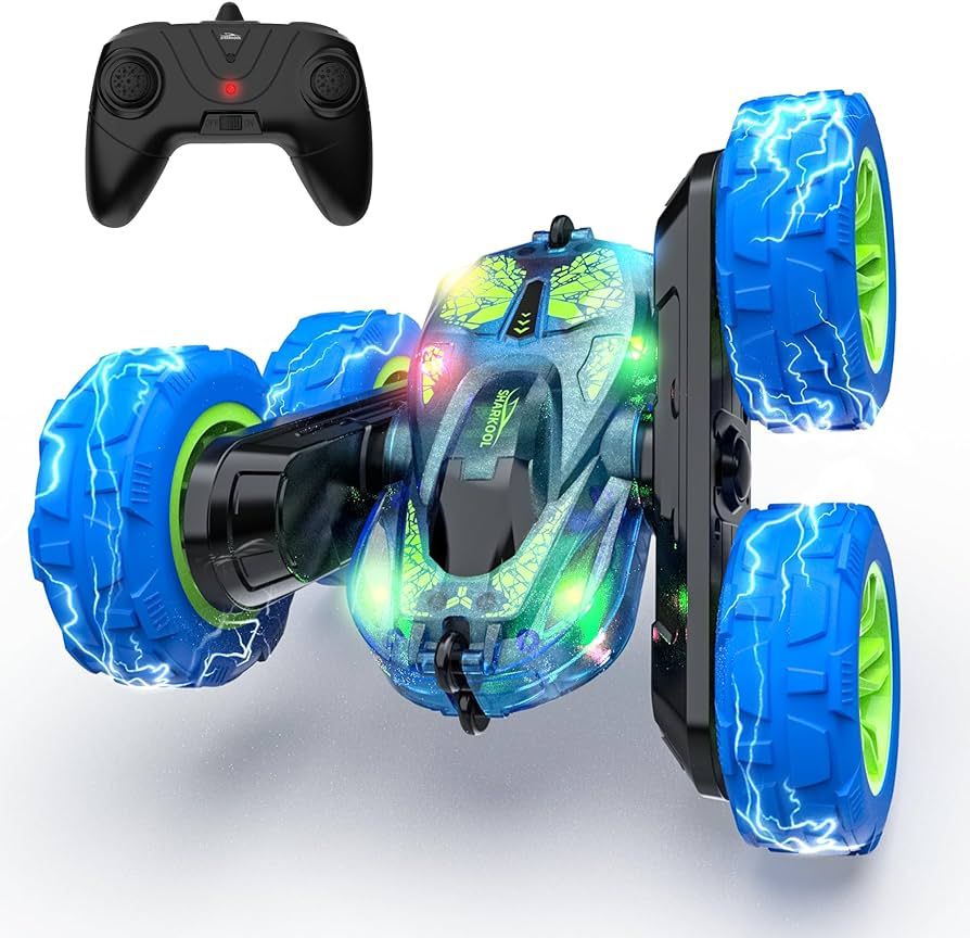 SHARKOOL Remote Control Car - 2.4Ghz RC Cars with LED Lights, RC Stunt Car for Kids, Christmas Bi... | Amazon (US)