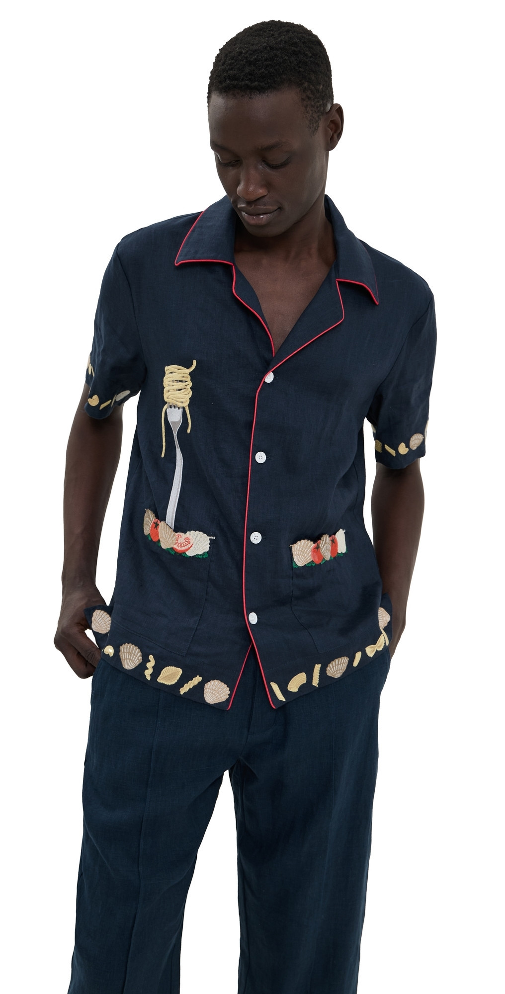 Tombolo Vongole! Cabana Shirt Navy S | Shopbop