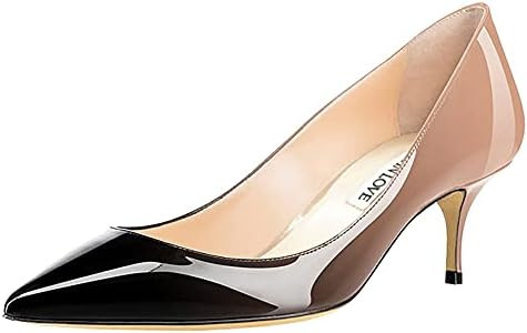 JOY IN LOVE Women's Shoes Low Heels Pointy Toe Kitten Heel Daily Pumps | Amazon (US)