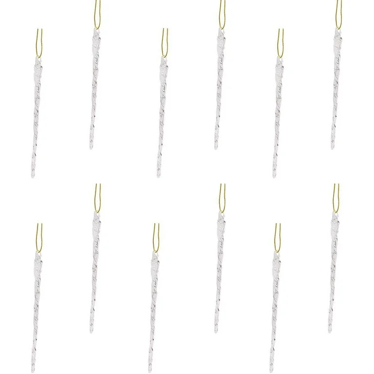 Kurt Adler 5-1/4-Inch Glass Icicle Ornament 12-Piece Box Set (Set of 12) | Walmart (US)