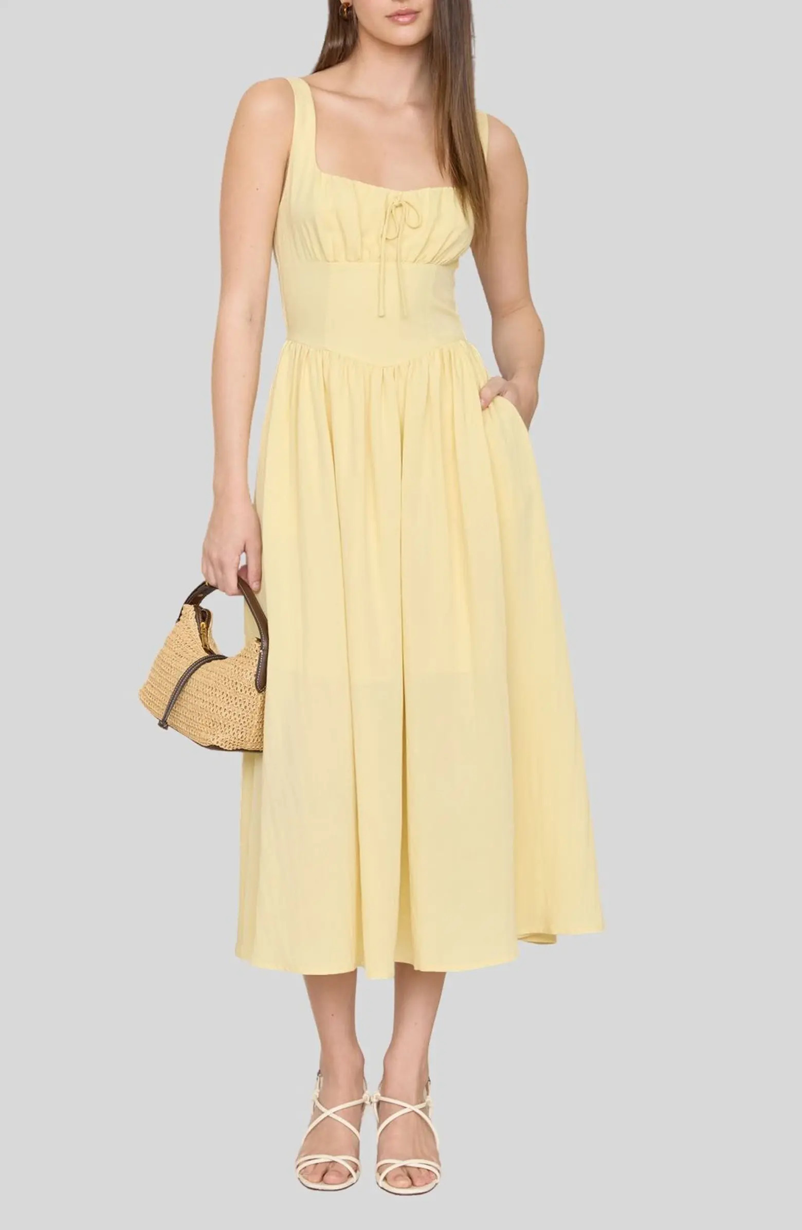 Blu Pepper Bow Fit & Flare Midi Sundress | Nordstromrack | Nordstrom Rack