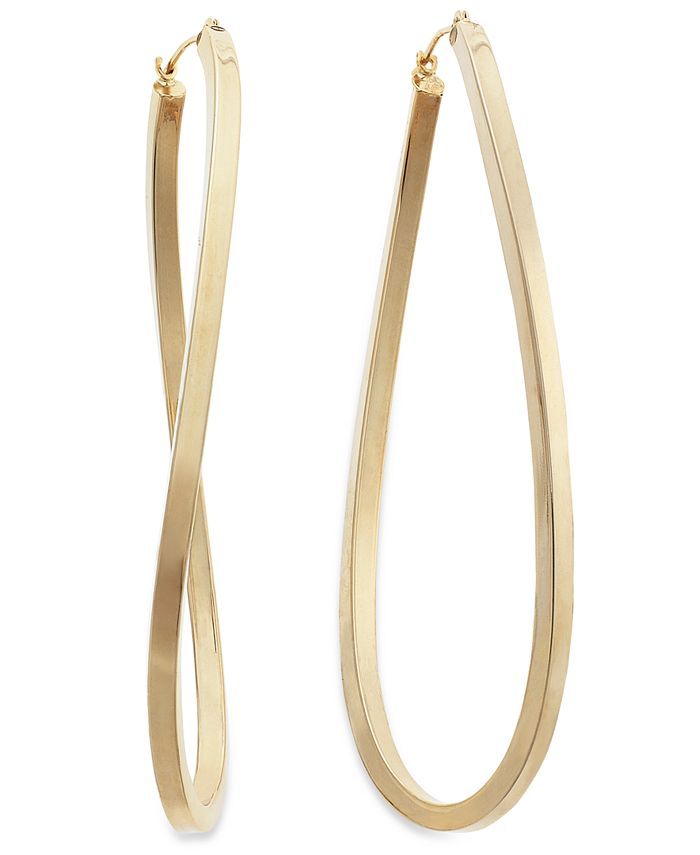 Macy's Figure 8 Hoop Earrings in 14k Gold Vermeil, 60mm & Reviews - Earrings - Jewelry & Watches ... | Macys (US)