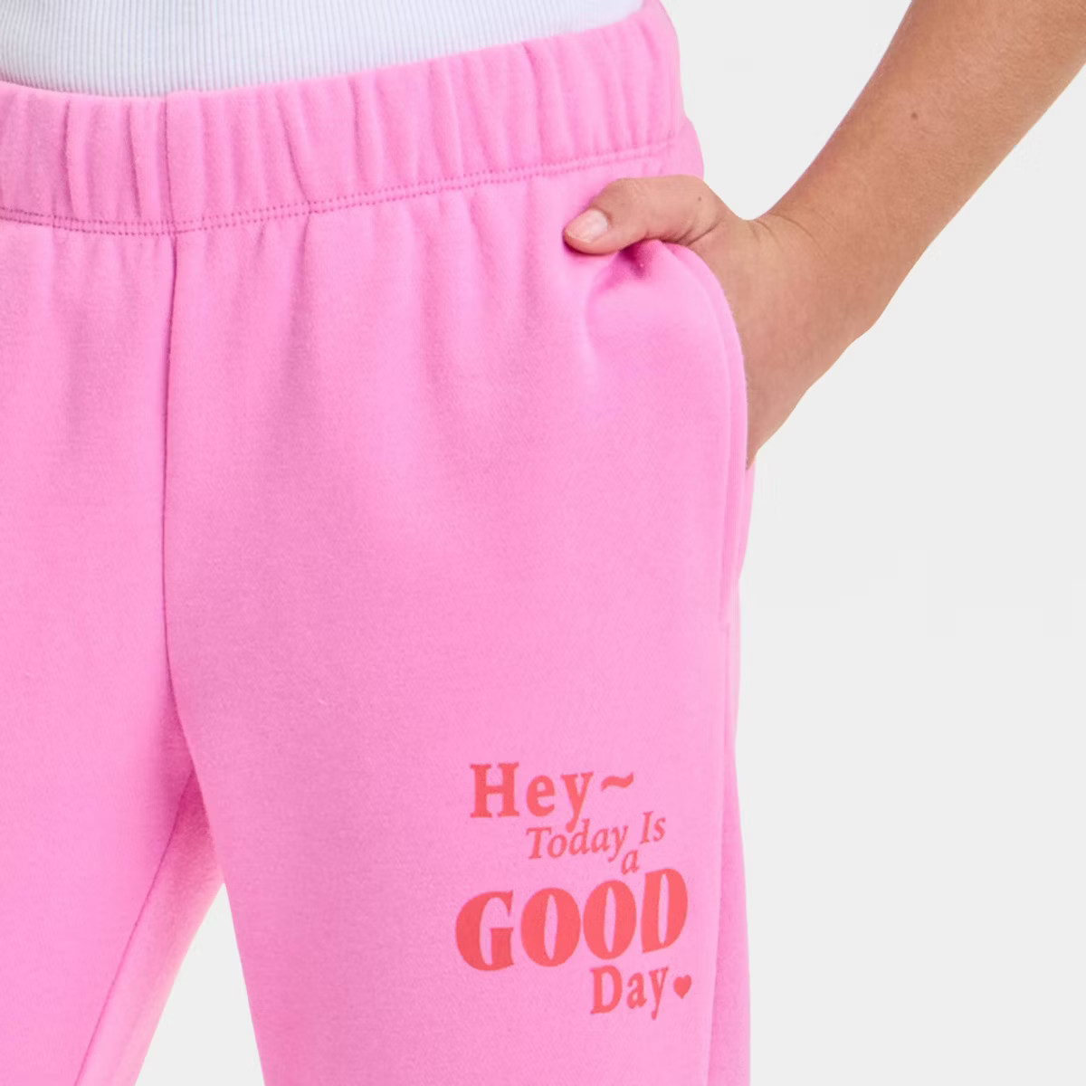 Kids' Fleece 'Great Day' Sweatpants - Cat & Jack™ Pink | Target