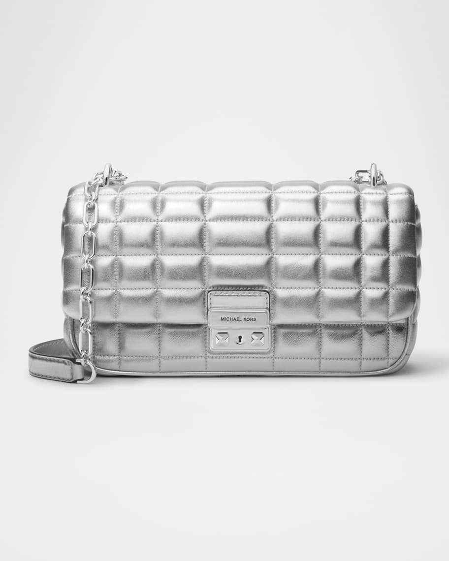 Tribeca Large Convertible Metallic Quilted Shoulder Bag | Neiman Marcus