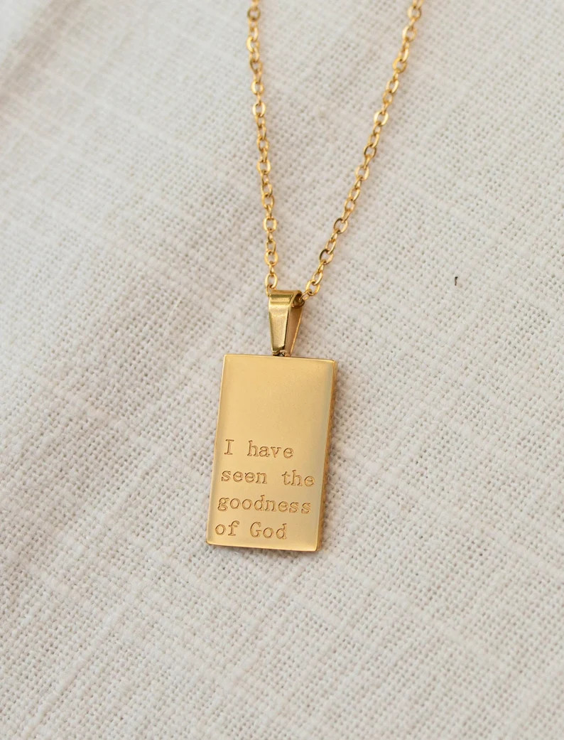 Necklace: 18kt Gold I Have Seen the Goodness of God - Etsy | Etsy (US)