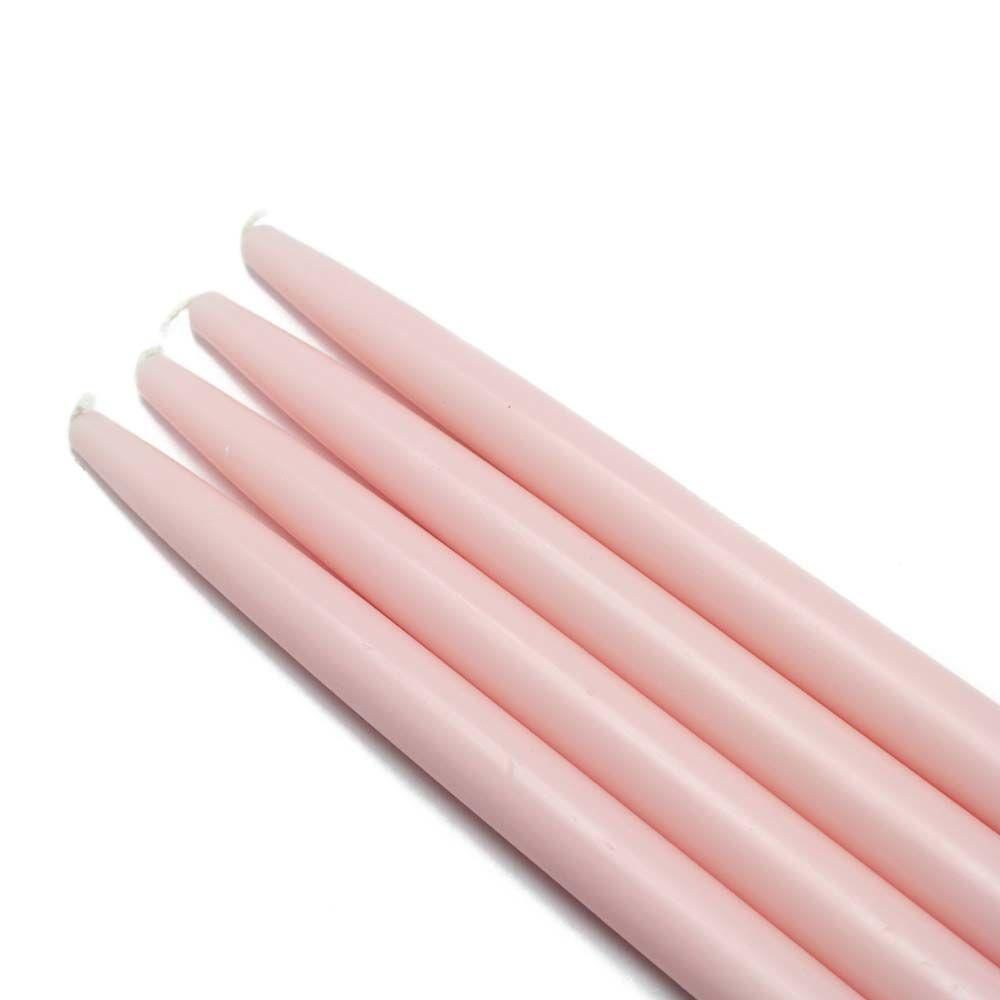 Zest Candle 6 in. Light Rose Taper Candles (12-Set)-CEZ-003 - The Home Depot | The Home Depot