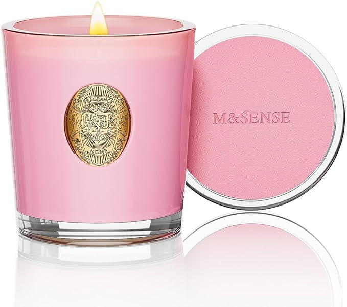 M&SENSE Natural Soy Candle | Peony Blush&Pink | 9.2 oz, 50H Burn Time | Luxury Scented Candle for... | Amazon (US)