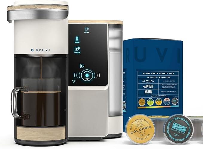 BRUVI Single-Serve Coffee Maker Bundle | Brews Coffee, Espresso, Cold Brew, Matcha Green Tea & Mo... | Amazon (US)