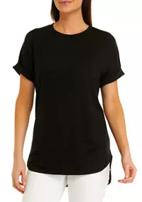 Crown & Ivy™ Women's Short Sleeve Baby Terry Solid T-Shirt | Belk
