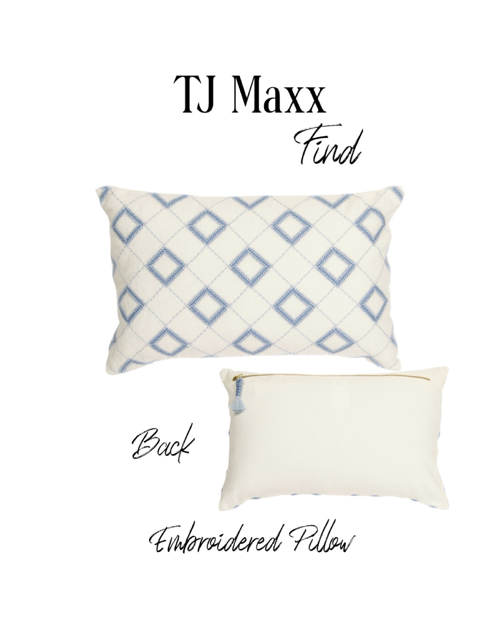 Blue & white embroidered pillow. 14” x 20”

Blue and white pillow
Throw pillow
Look for less
Living room
Living room refresh
Designer look for less
TJ Maxx
Marshalls
Affordable decor
Home decor
Target decor
Throw pillows
Bedroom decor
Traditional decor

#LTKFind #LTKhome #LTKunder50