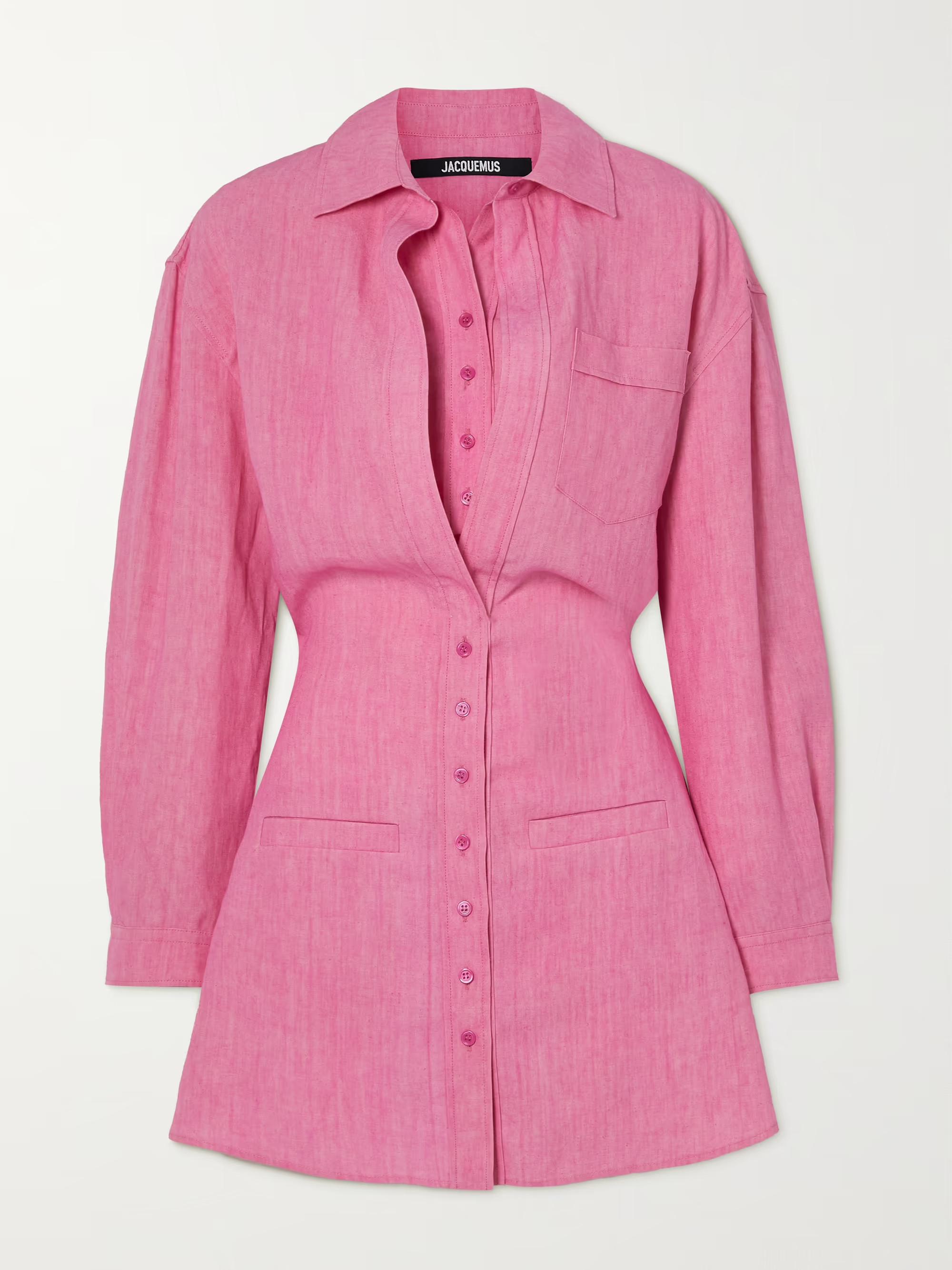 Abito a camicia mini in lino a strati Baunhilha | NET-A-PORTER (UK & EU)