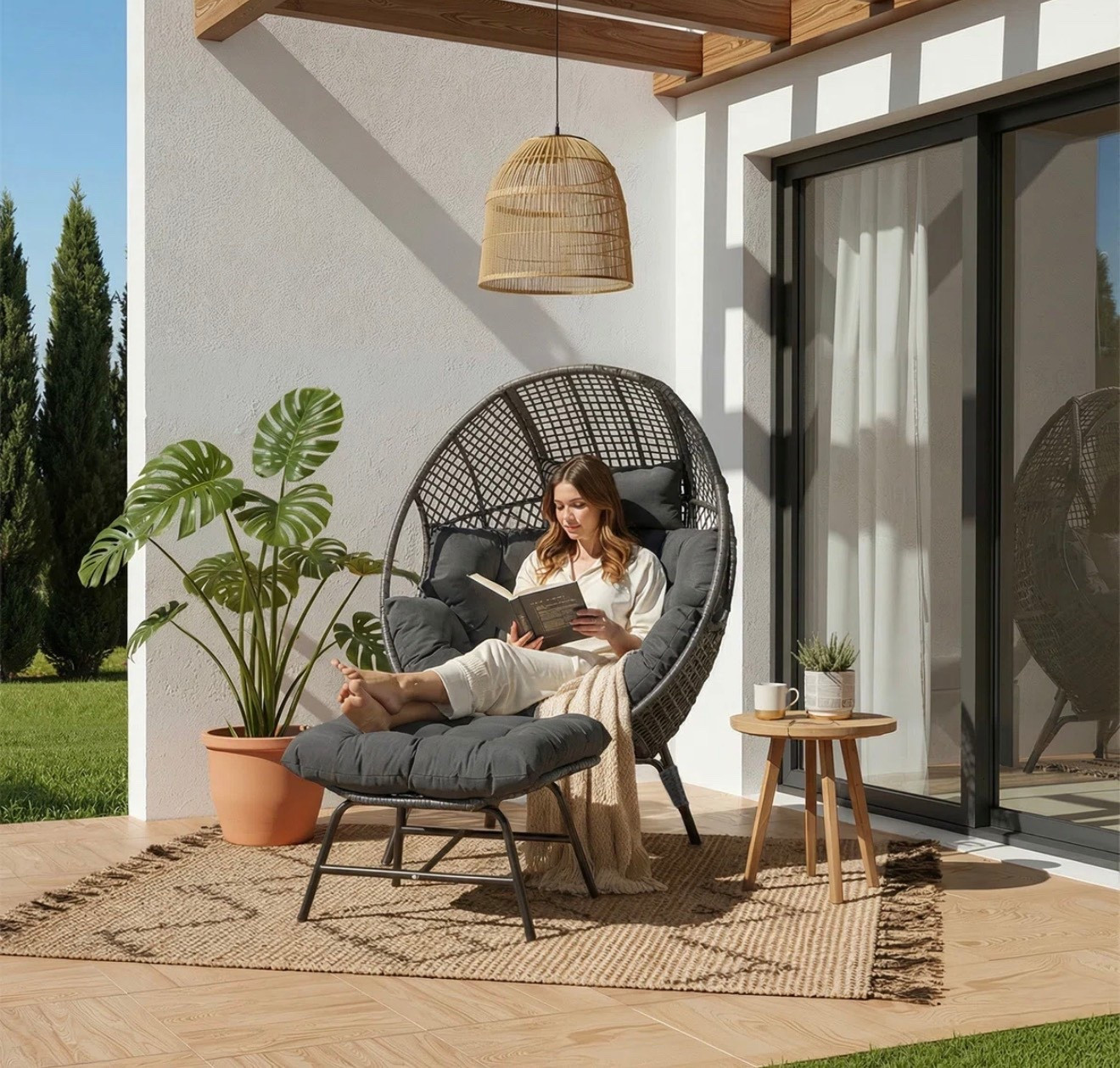 Benone wicker egg chair with ottoman @Wayfair  #ltkfurniture

#LTKHome #LTKSaleAlert