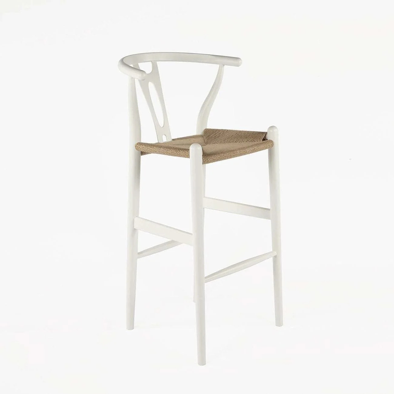 Wishbone Bar Stool - White | France and Son