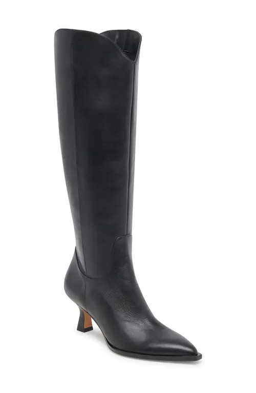 Dolce Vita Annika Pointed Toe Boot in Black Leather at Nordstrom, Size 9.5 Wide Calf | Nordstrom