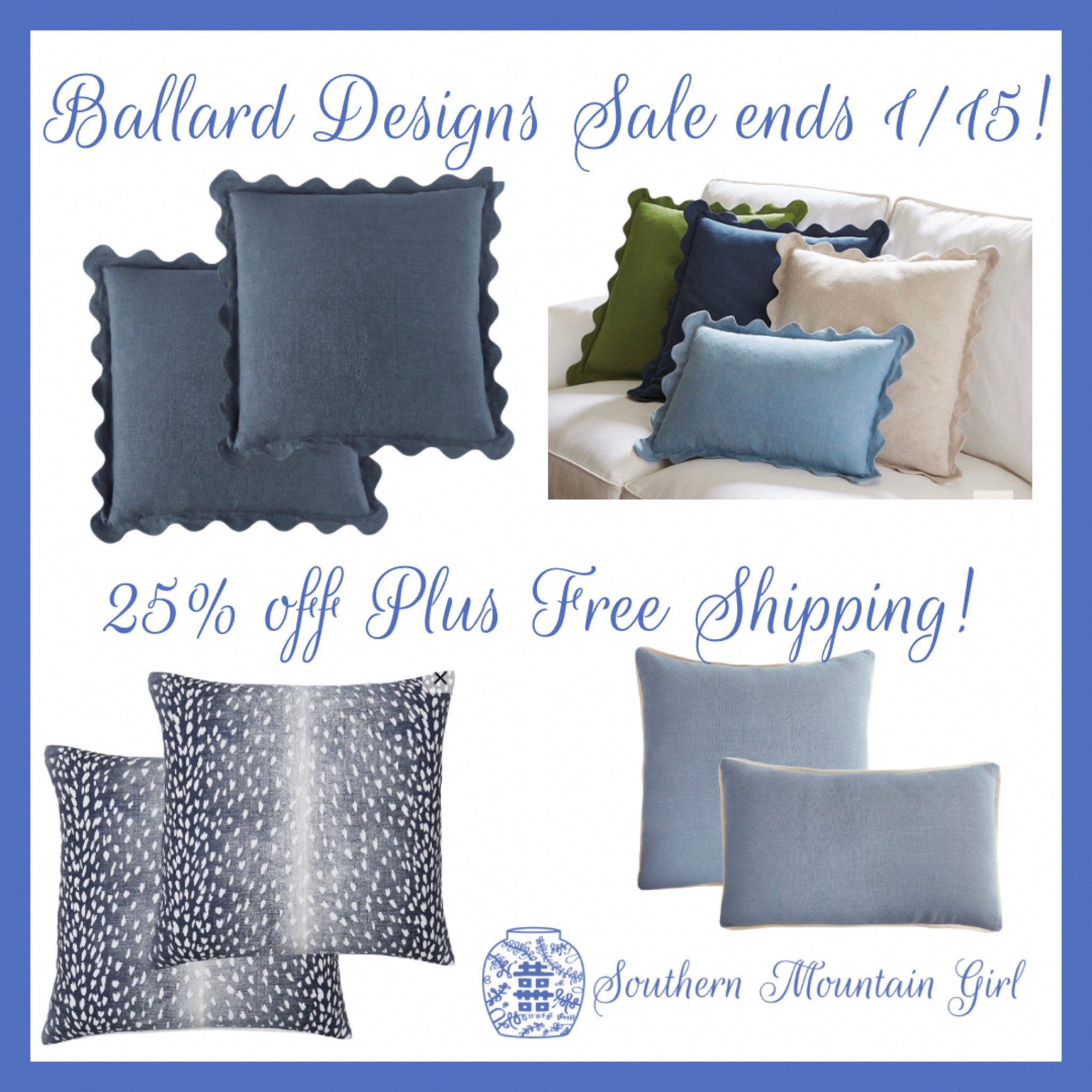 Sale ends tomorrow!!  25% off plus free shipping!!!  Perfect time to refresh your home without breaking the bank 💙🤍#ballard


#LTKstyletip #LTKsalealert #LTKhome