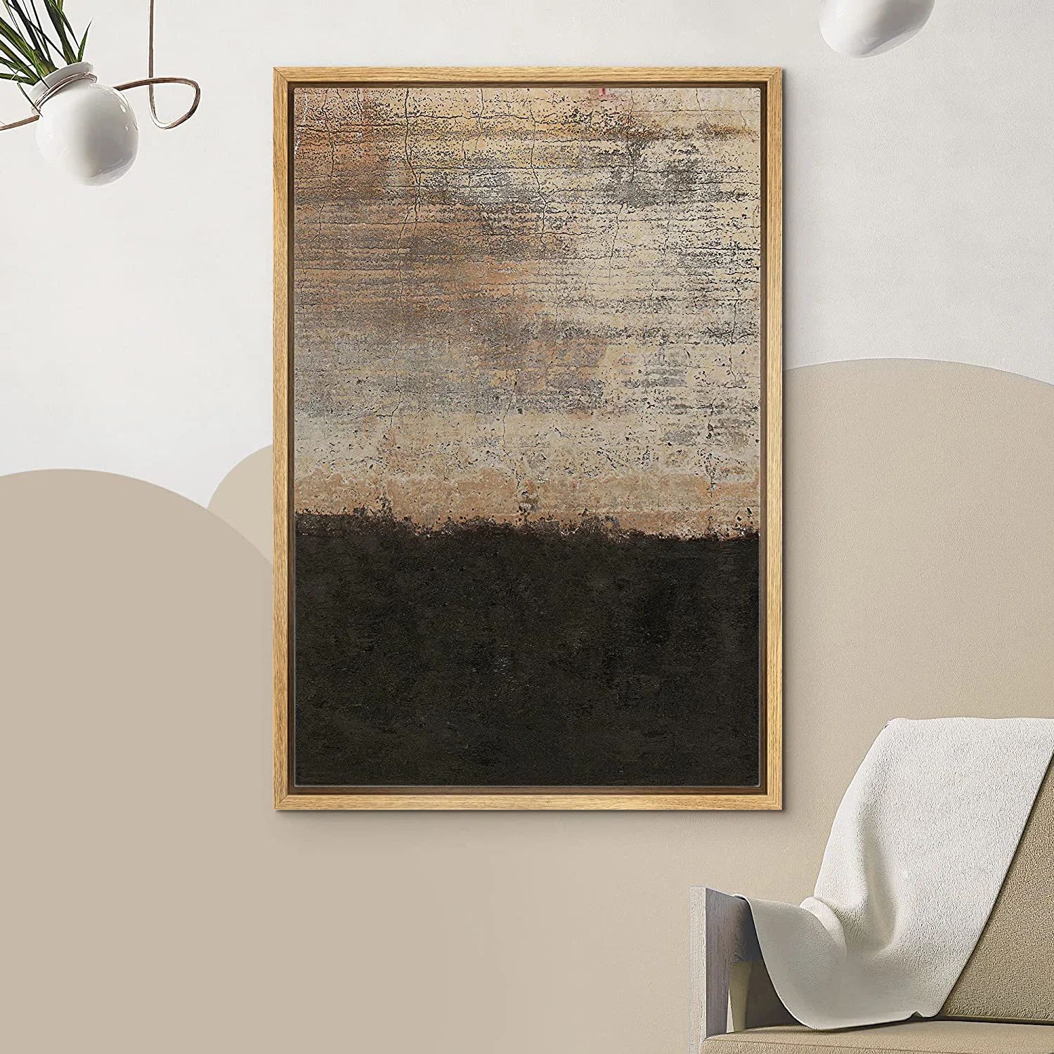 Grunge Abstract Paint Stroke Effect Grunge Dark Brown Rust Blocks Abstract Illustration Rustic Pi... | Wayfair North America