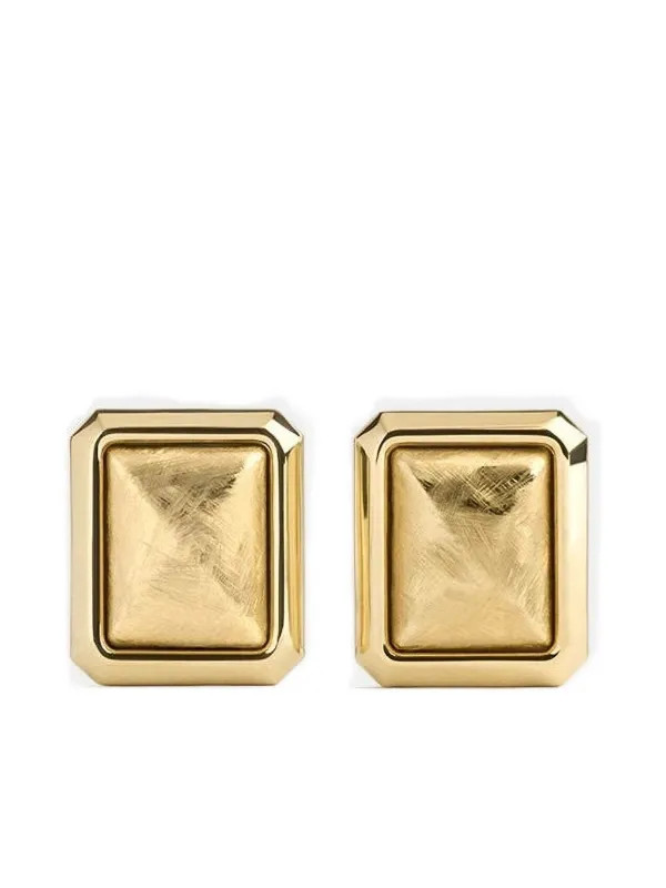 Jacquemus Square Stud Earrings | Gold | FARFETCH NA | Farfetch Global