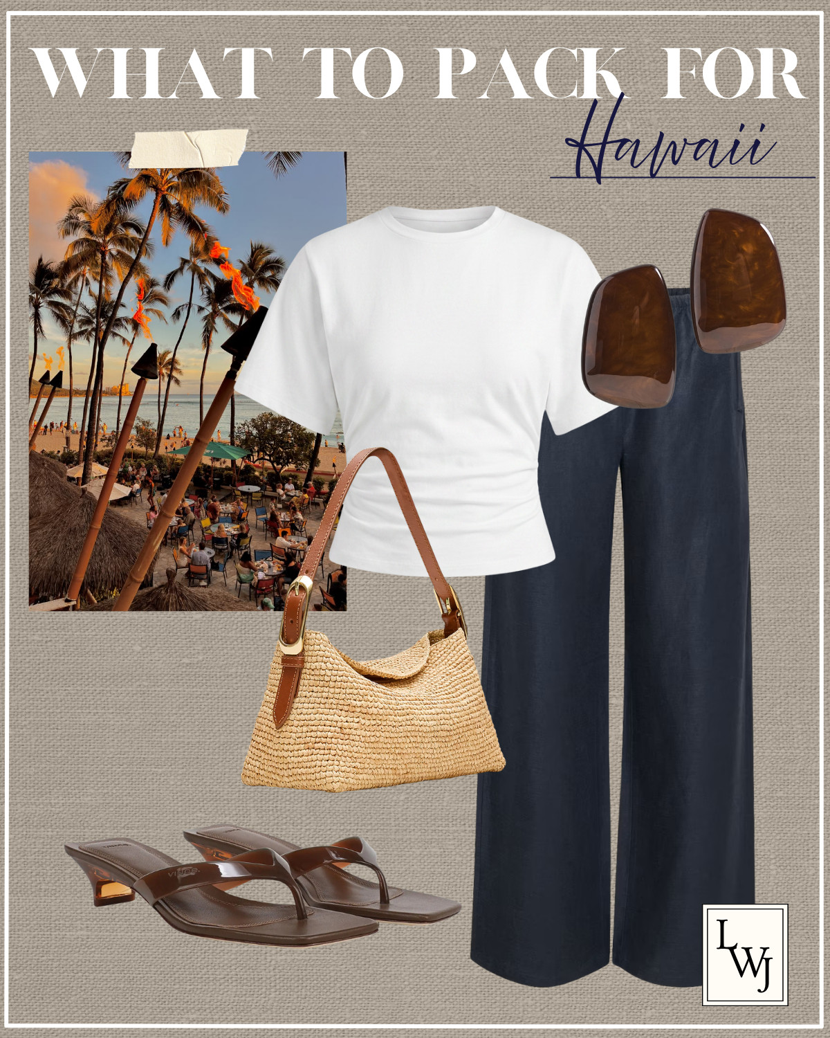 hawaii outfit inspo 

beach outfit / summer vacation / island vacation / white cinch gee / navy linen aritzia artisan pants / mini straw purse / jelly heeled sandals / dinner outfit / drinks by the beach / elevated style / Nordstrom / Jcrew / Shopbop

#LTKootd #LTKSeasonal #LTKTravel