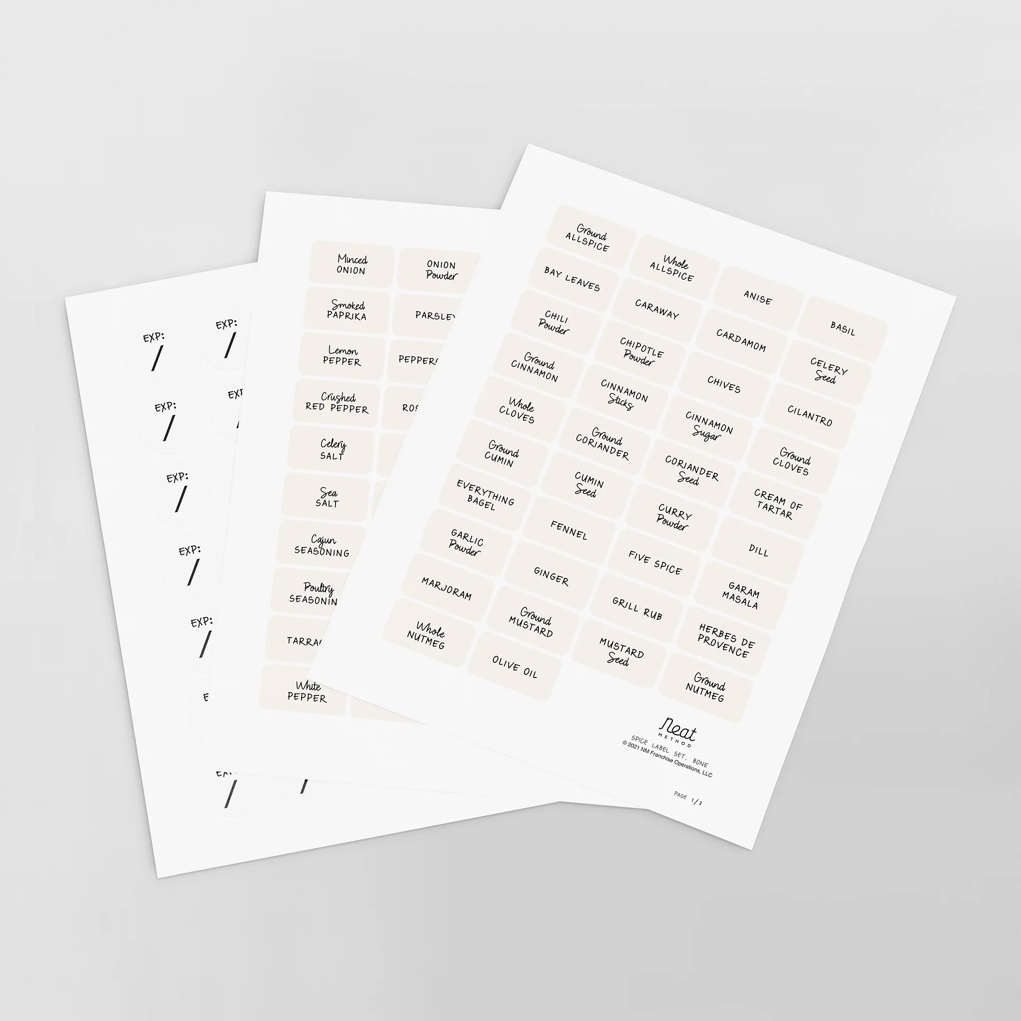 Spice Label Set - Bone | NEAT Method