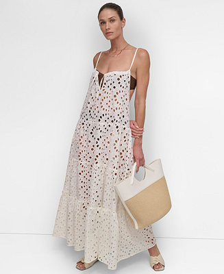 DKNY Women's Tiered Maxi Dress Swim Cover-Up - Macy's | Macy's