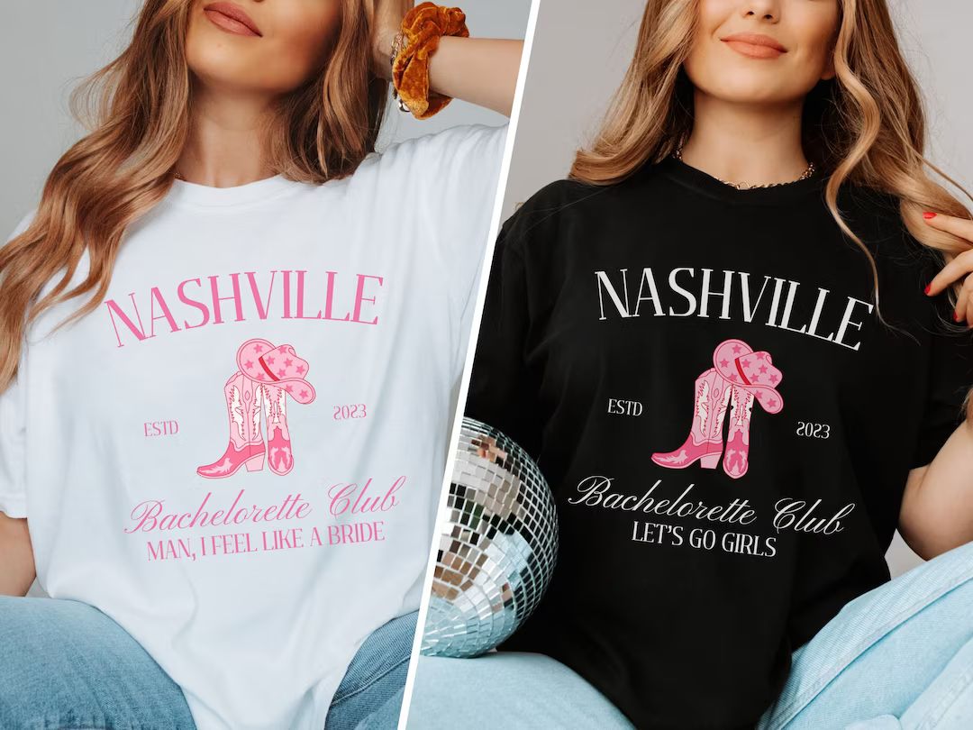 Nashville Bachelorette Shirts, Cowgirl Bachelorette Shirts, Nashville Girls Club Bach Shirts, Man... | Etsy (US)