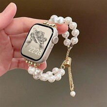 New Luxury Minimalist Pearl Compatible Apple Watch Band Bracelet For mmmmmm Series SE Series Women Handmade MultiLayer Wrapped Strap Compatible With | SHEIN