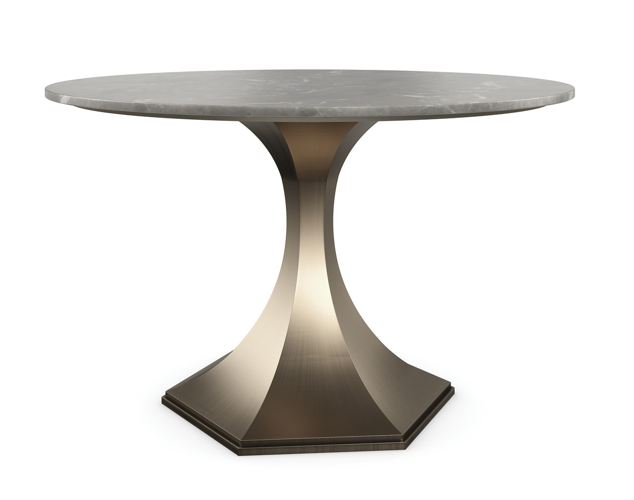 Caracole Classic Top Dining Table In Antique Brass | 1stopbedrooms