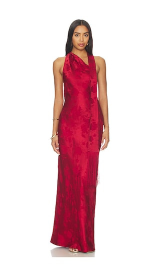 Amanda Uprichard Sonya Maxi Dress With Fringe in Red. - size L | Revolve Clothing (Global)