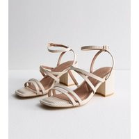 Women's Extra Wide Fit Off White Multi Strap Block Heel Sandals New Look | New Look (UK)