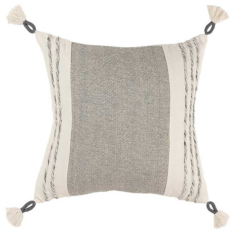 Gray and Ivory Color Block Pillow | Kirkland's Home