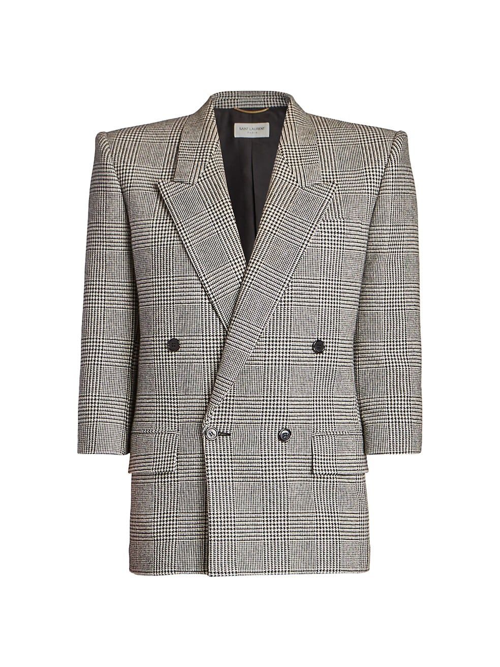Glen Check Double-Breasted Jacket | Saks Fifth Avenue