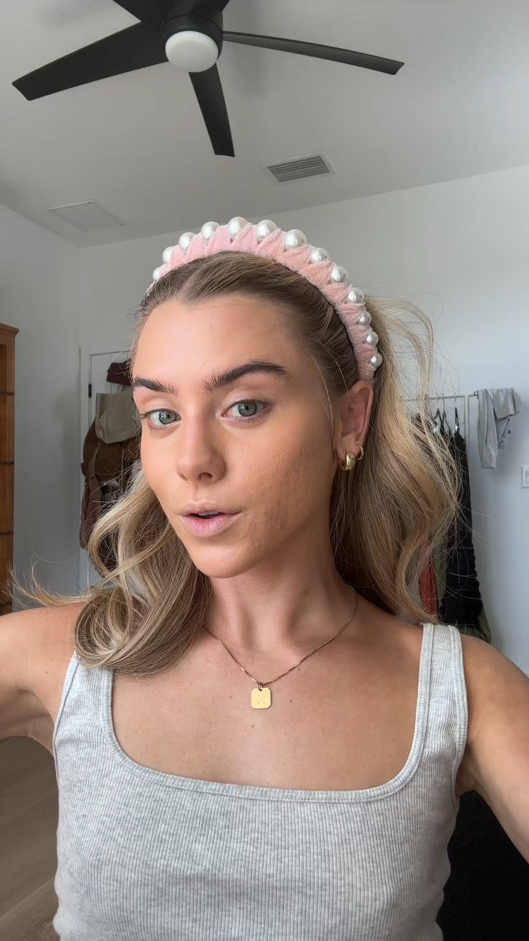 my makeup for today 💞 my base is most important using the dibs love beam perfector shade 2 with the lawless forget the filler foundation shade 7L. Cream products include the dibs beauty desert island duo shade 4 (code SLOANE) and the Haus labs glossy blush stick shade glossy cinnamon. Blush is shade four of my dibs desert island duo stick and nars cream blush shade dolce vita. Natasha Denona concealer shade N2 set down with the new Huda beauty cherry peach loose setting powder. Dibs beauty baked bronzer shade caramel cappuccino and the baked blush in spice gal. Also using that same bronzer on the eyes as an eyeshadow layered with Valentino eye 2 cheek palette shade 4. Dibs beauty status stick shade high road highlight on nose.  New covergirl lash wrap tubing mascara. Anastasia Beverly Hills deep taupe lip liner with lawless beauty forget the filler lip plumping gloss shade strawberry milkshake. Dibs beauty setting spray. L’Oréal Paris three second setting mist. 

#LTKFindsUnder50 #LTKStyleTip #LTKBeauty