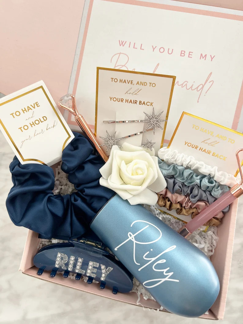 Self Care Birthday Bridesmaid Proposal Box Personalized Gift Blush Will You Be My Bridesmaid Box ... | Etsy (US)
