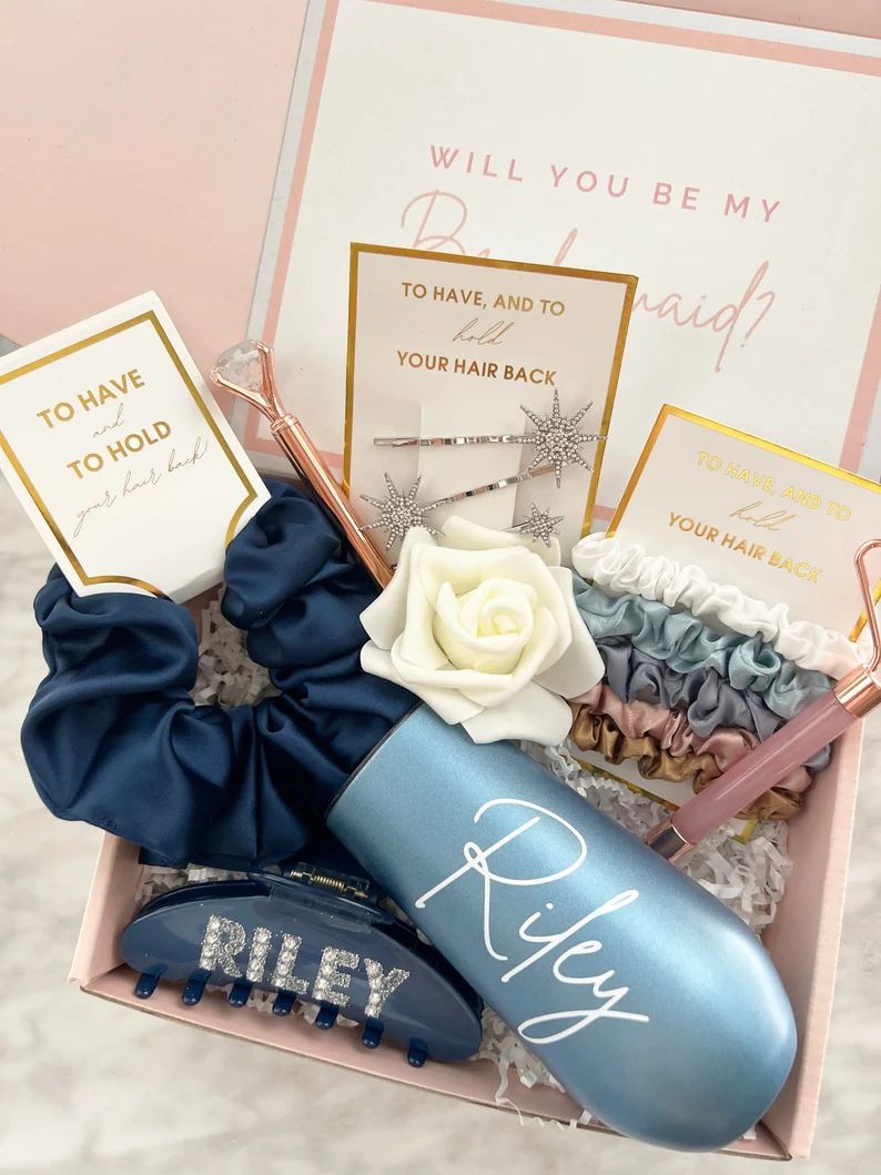 Self Care Birthday Bridesmaid Proposal Box Personalized Gift Blush Will You Be My Bridesmaid Box ... | Etsy (US)