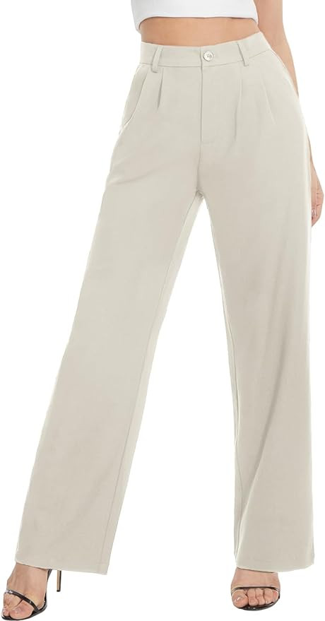 Tapata Women Wide Leg Pants High Waisted Dress Trousers Casual Elastic Pockets Business Work Slac... | Amazon (US)
