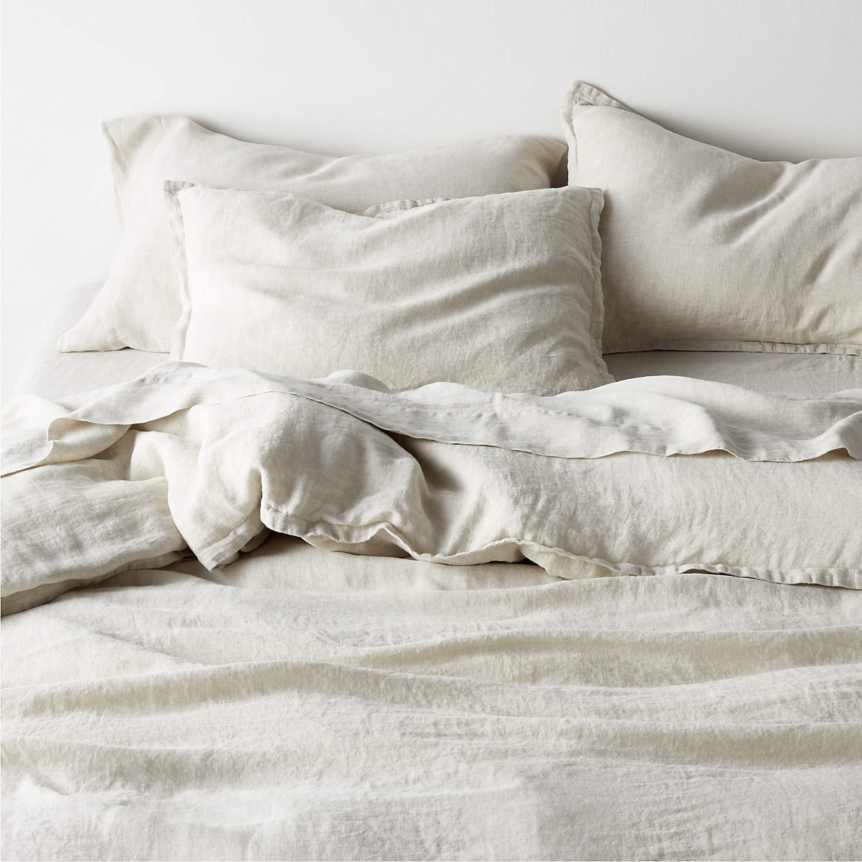 Aire Natural EUROPEAN FLAX -Certified Linen Crisp White King Duvet Cover + Reviews | Crate & Barr... | Crate & Barrel