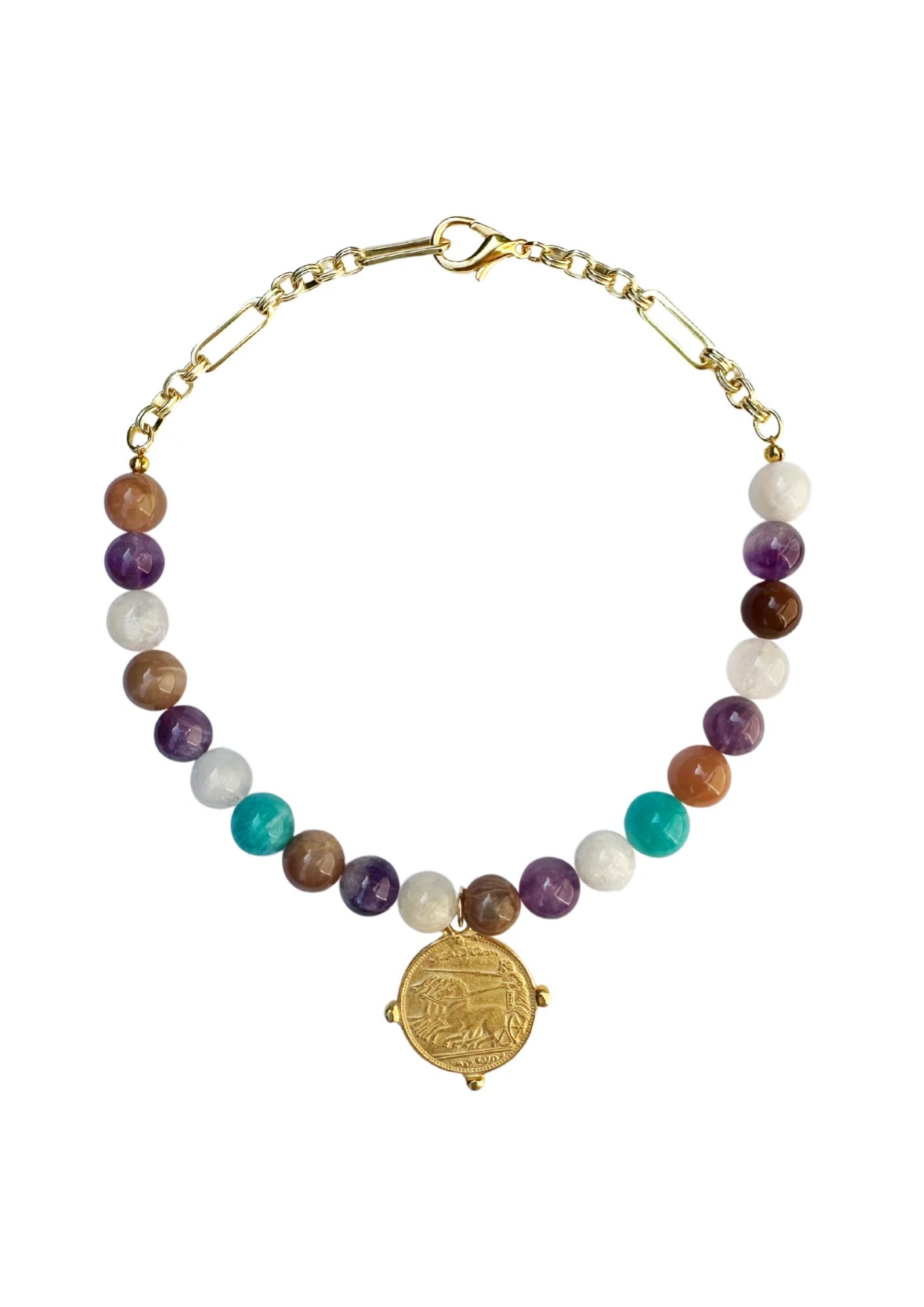 Limited Edition: Multicolored Bead & Chain Pendant Necklace | Nicola Bathie Jewelry